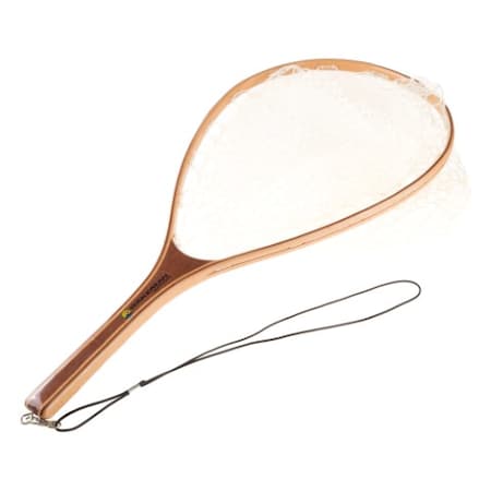 Leisure Sports Landing Fly Fishing Net Equipment, Clear Rubber Mesh, Wooden Handle Angler Tool for Catch and Release 330297HXR